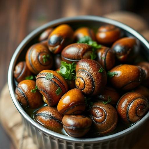 Cargols a la llauna, caracoles cocinados en una lata con hierbas y especias